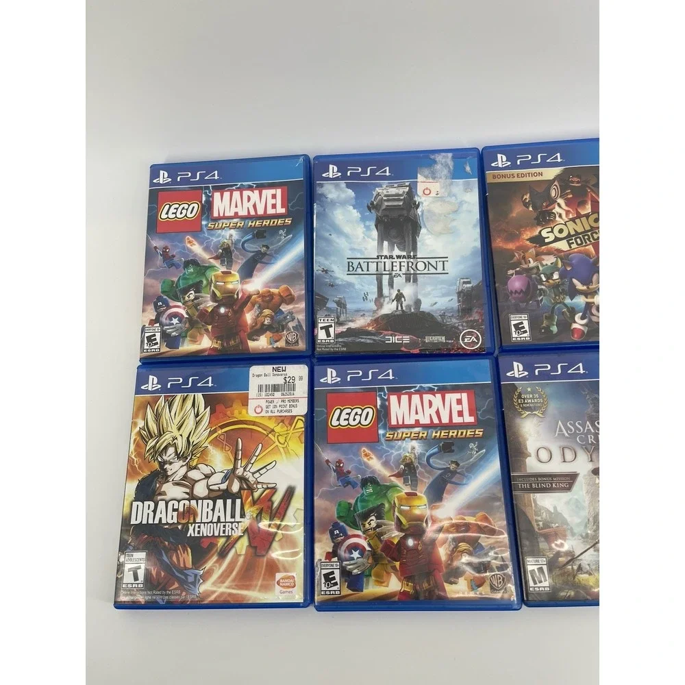 PS4 Game Lot of 8 Used Dragon Ball LEGO Marvel Star Wars Battlefront
